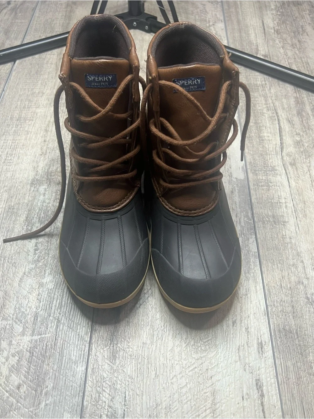 Sperry Brown, Black & Tan Kids Waterproof Lace-Up Boots